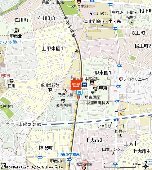 KOHYO甲東園店付近の地図